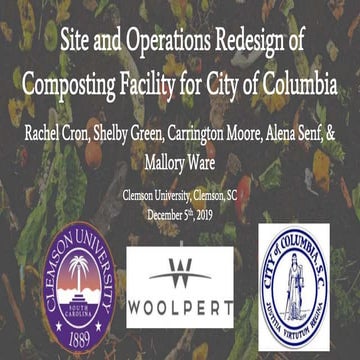 Site and operations redesign of composting facility for the city of columbia