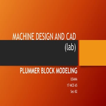 Plummer Block Modeling Autocad | PPTX