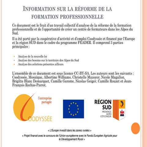 Analyse de la réforme de la formation professionnelle | PDF