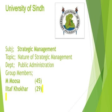 The nature of strategic management