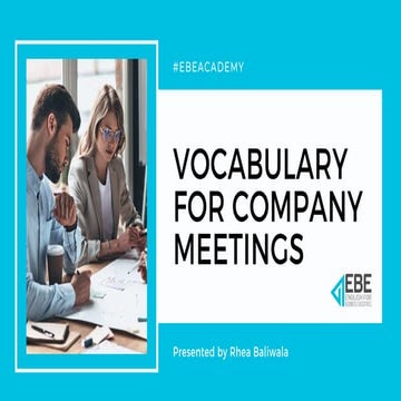COMPANY MEETINGS VOCABULARY