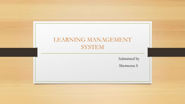 Learning Management System