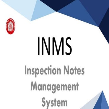 Joint Inspection Notes Monitoring System | PPSX | Technology & Computing