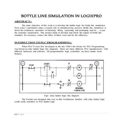 BOTTLE LINE SIMULLATION IN LOGIXPRO