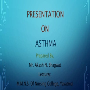 Presentation of Asthma