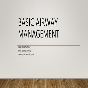 Basic Airway Management