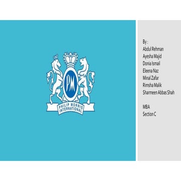 Presentation: Philip Morris (Pakistan) Limited: Business Strategy 