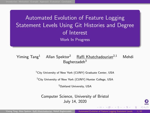 Automated Evolution of Feature Logging Statement Levels Using Git Histories a...