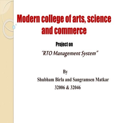 RTO Management System