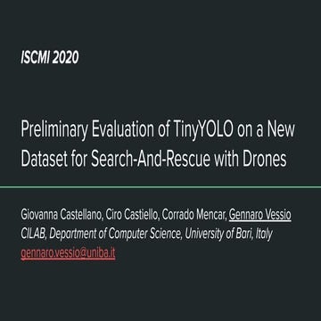 Preliminary Evaluation of TinyYOLO on a New Dataset for Search-And-Rescue wit...