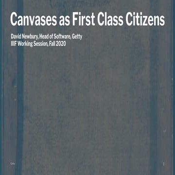 IIIF Canvases as First Class Citizens