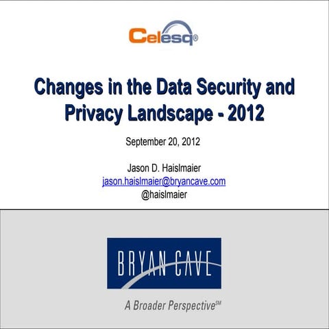 Data Security and Privacy Landscape 2012 (September 2012)