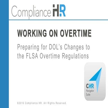 Compliance HR Webinar:  Working On Overtime
