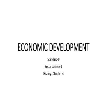Presentation on Economic Development