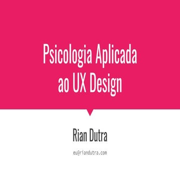 Psicologia Aplicada ao UX Design (Belas Artes, SP)