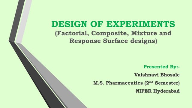 Design of Experiments (Pharma)