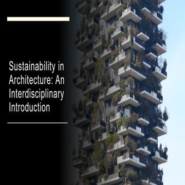 Sustainability in architecture | PPTX