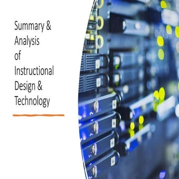 Analysis of Instructional Design & Technology 