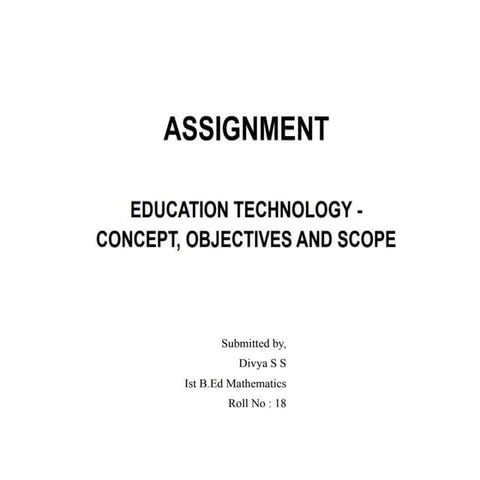 Educational technology concept objectives and scope ppt