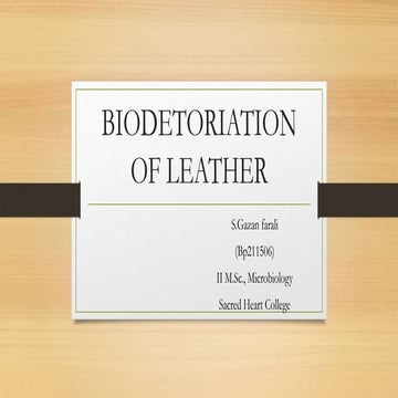 Biodetoriation of leather