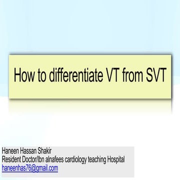 How to differentiate VT from SVT