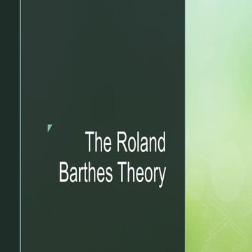 The Roland Barthes Theory