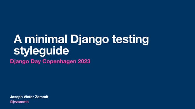 A minimal Django testing styleguide