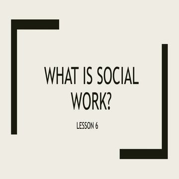 Social Work definition and presentations