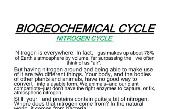 Biogeochemical cycle human development of environment