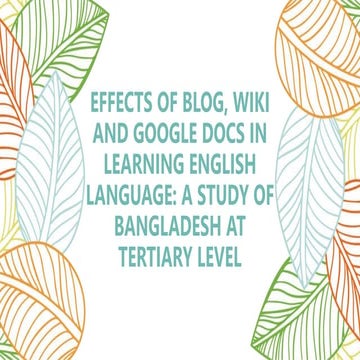 Blog Google Doc in Learning English language