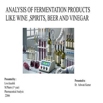 Food analysis ; analysis of fermentation products like wine beer and ...