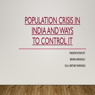 Presentation on population control in India | PPTX