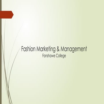 Presentation on Fashion Marketing and Management