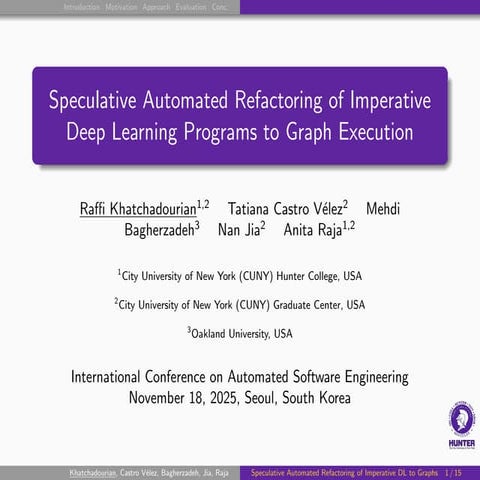 Speculative Automated Refactoring of Imperative Deep Learning Programs to Gra...