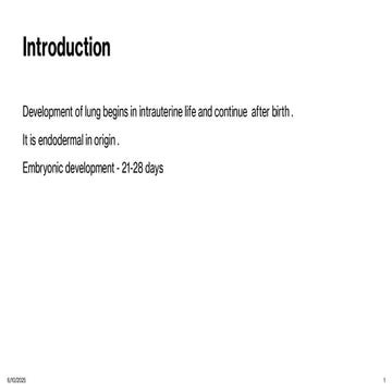 Chapter 1 fetal lung development | PPTX