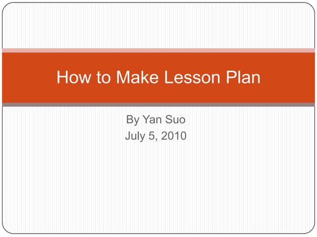 Lesson Plan PowerPoint Presentation