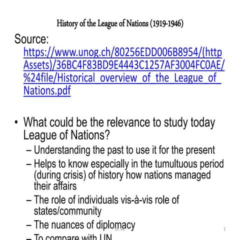 History of the League of Nations (1919-1946)