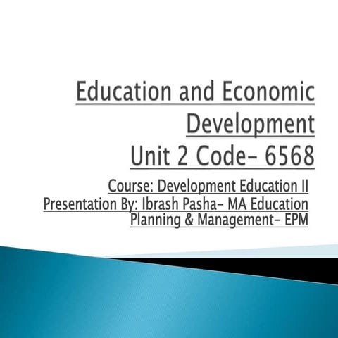 Education and Economic Development