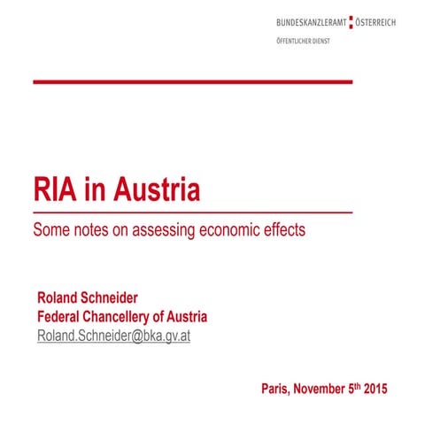 RIA in Austria: Some notes on assessing economic effects | PDF