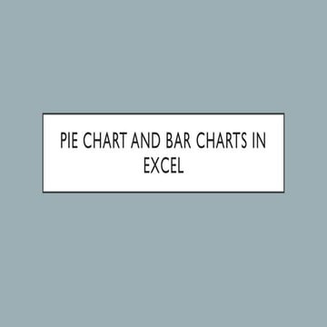 Pie Chart and Bar Charts in Microsoft Excel