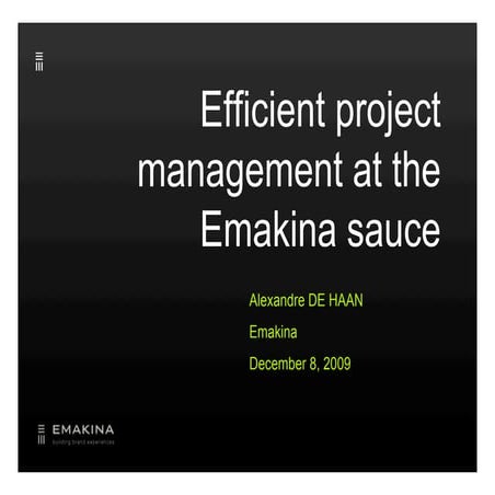 Efficient project management at Emakina sauce
