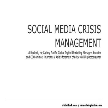 Social media and crisis management | PDF