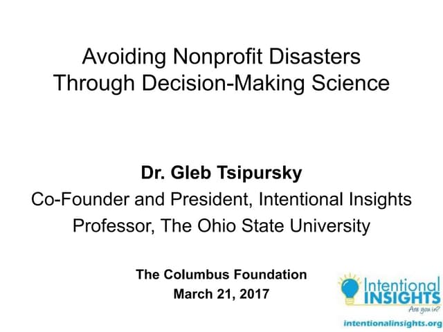 Presentation: Avoiding Nonprofit Di...