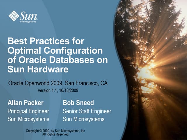 Presentation   best practices for optimal configuration of oracle databases o...