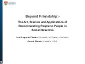 Tutorial on People Recommendations ...