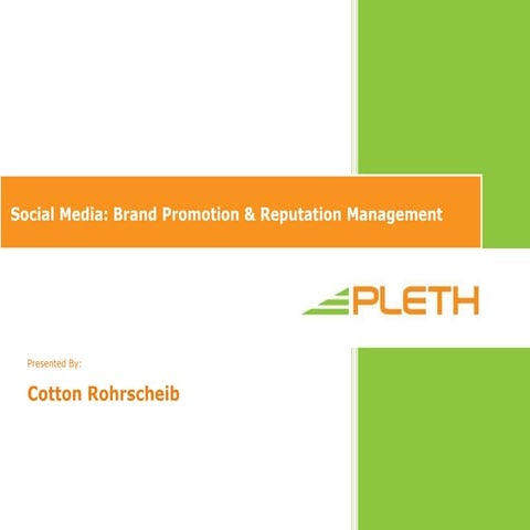 Brand Promotion & Reputation Management - Cotton Rohrscheib