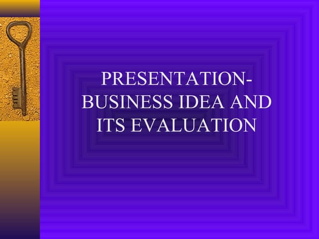 Presentation business idea