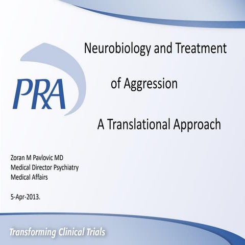 Neurobiology and Treatment of Aggression: A Translational Approach