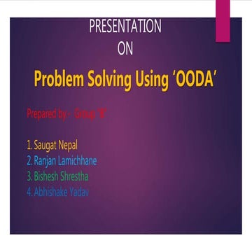 Problem Solving using OODA | PPT