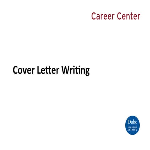Cover Letter Writing- Graduate Students